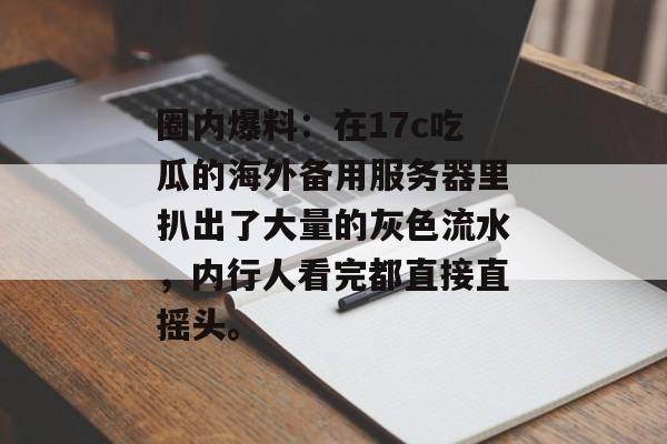 圈内爆料：在17c吃瓜的海外备用服务器里扒出了大量的灰色流水，内行人看完都直接直摇头。